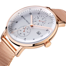 MINI FOCUS 0052G Quartz Watch Men Watches Male Business Watches Chronograph Wristwatch Steel Mesh Relogio Masculino